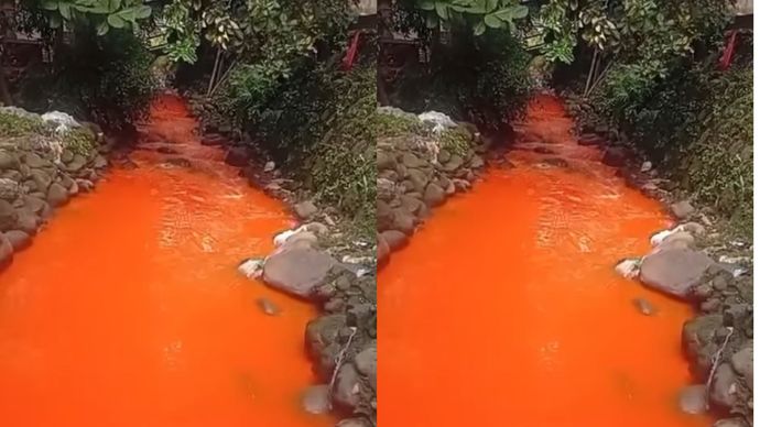 air sungai di kabupaten bogor mendadak orange