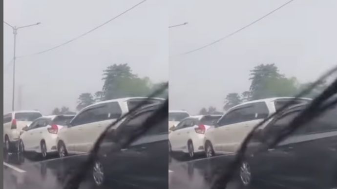 tabrakan beruntung di tol cileunyi. Belum diketahui kronologisnya, Saat ini dilokasi tengah dalam penangan petugas polisi, Dari laporan yang diterima arus lalin padat merayap.
