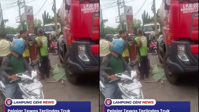 pelajar tewas terlindas truk