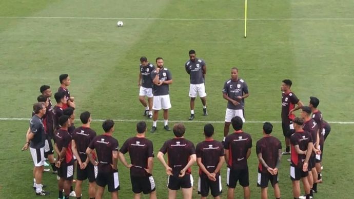 Tim Nasional (Timnas) Indonesia mulai menjalani pemusatan latihan (TC) perdana di Bali United Training Center, Kabupaten Gianyar, Bali, Senin (26/5/2025). 