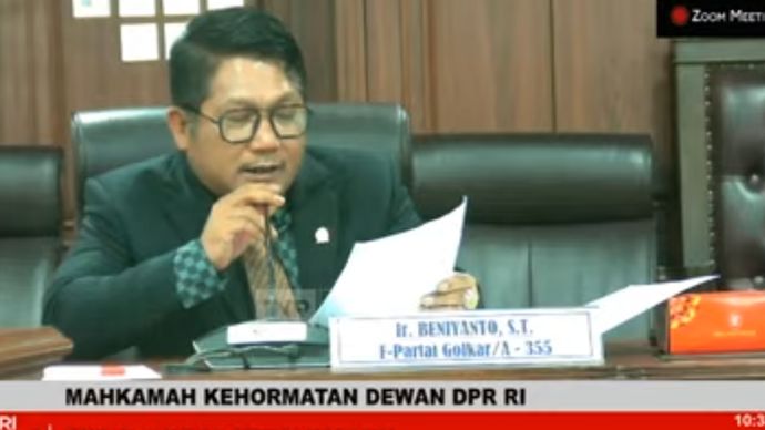 Anggota DPR RI Beniyanto. (YouTube) 