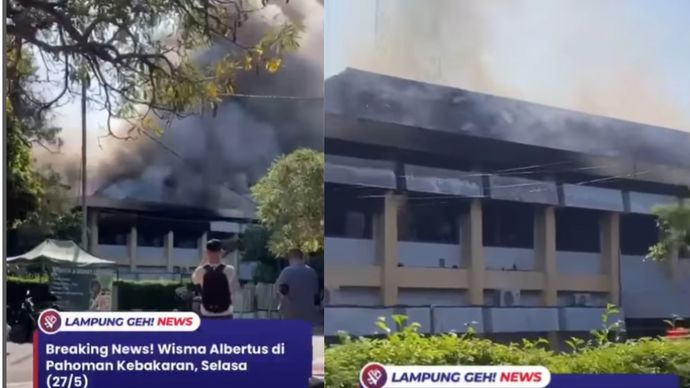 Wisma Albertus Kebakaran hebat