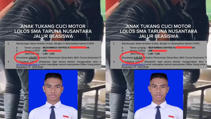 Anak Tukang Cuci Motor Tembus SMA Taruna Nusantara Lewat Jalur Beasiswa