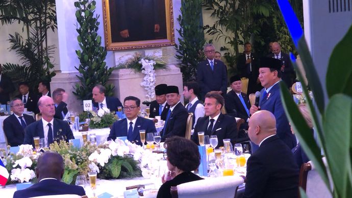 Momen Hangat Gala Dinner Prabowo dengan Macron dan Istrinya di Istana Negara