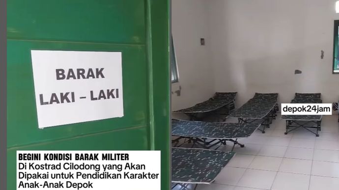 Penampakan barak laki-laki markas Kostrad Cilodong Depok
