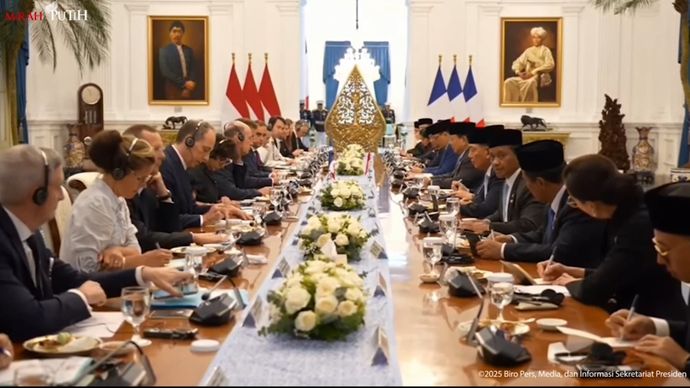 Pertemuan Indonesia - Prancis di Istana Merdeka