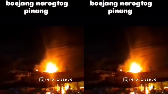 Rumah makan bebek terbakar
