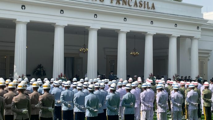 Presiden Prabowo Upacara Peringatan Hari Kelahiran Pancasila di Gedung Pancasila Kompleks Kementerian Luar Negeri RI