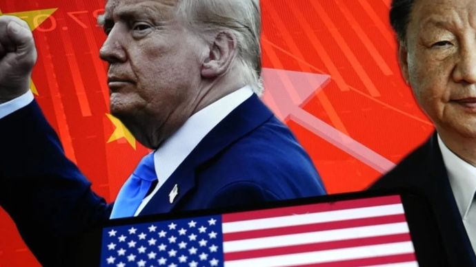 Ilustrasi perang dagang antara China dan AS
