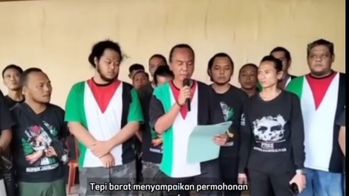 GPK Aliansi Tepi Barat meminta maaf ke TNI dan masyarakat. (Instagram harianedotcom) 