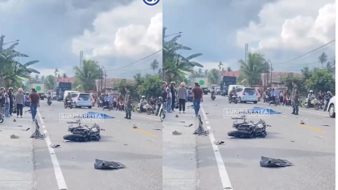 Bus hantam pemotor di Jalan Raya Padang