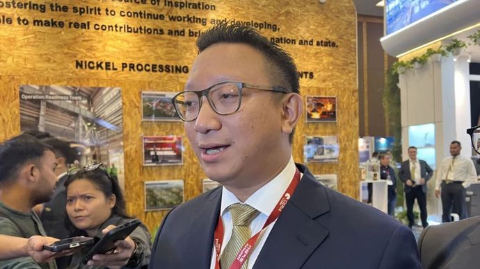Di sela-sela acara Indonesia Critical Minerals Conference, Rabu (4/6), CEO PT Arsari Tambang, Aryo Djojohadikusumo