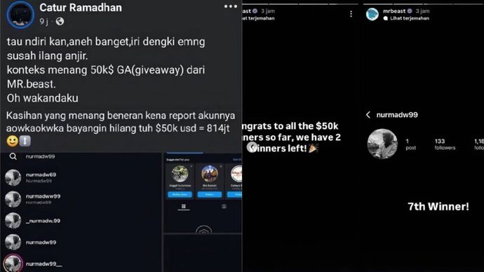 Akun Instagram Hilang Usai Menang Giveaway MrBeast