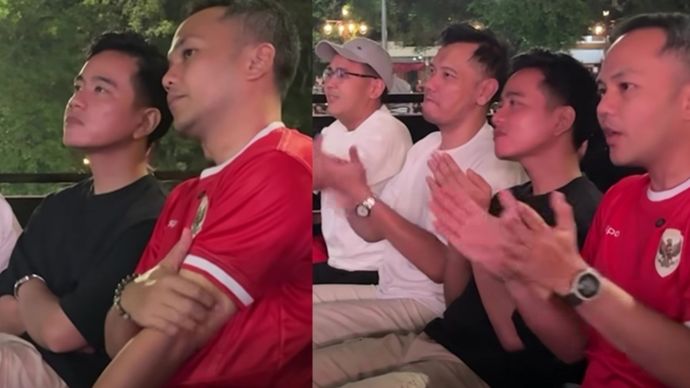 Gibran nobar pertandingan Timnas Indonesia vs China di Balaikota Surakarta