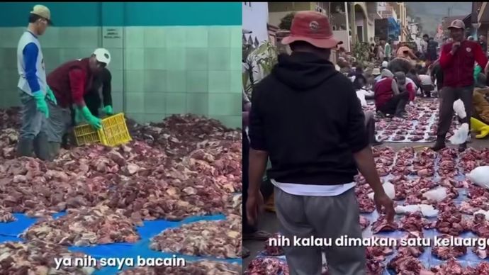 Daging kurban terbanyak di desa Batur Magelang 