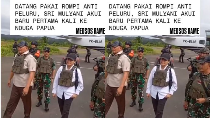 Menteri Keuangan Sri Mulyani mengaku baru pertama kali melakukan kunjungan ke Kabupaten Nduga, Provinsi Papua Pegunungan, pada Sabtu (7/6/2025).