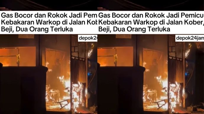 warung kopi terbakar di depok