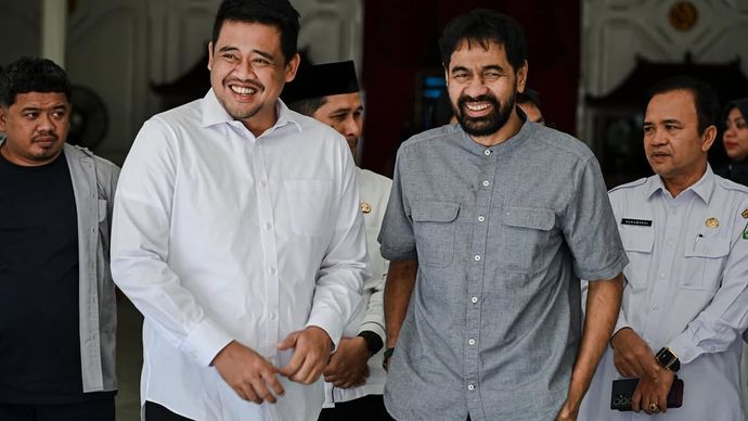 Gubernur Sumut Bobby Nasution dan Gubernur Aceh Muzakir Manaf/Ist
