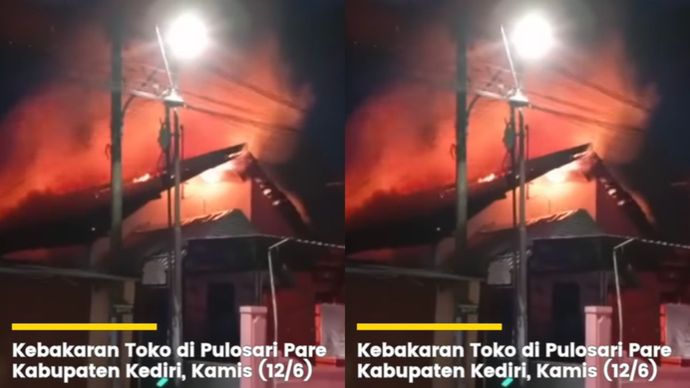 Insiden kebakaran melanda sebuah toko kosmetik di kawasan Pulosari, Kecamatan Pare, Kabupaten Kediri. Peristiwa tersebut menyebabkan kerugian material yang ditaksir mencapai Rp900 juta.