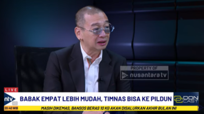 Justinus Lhaksana atau Coach Justin dalam acara DonCast di Nusantara TV