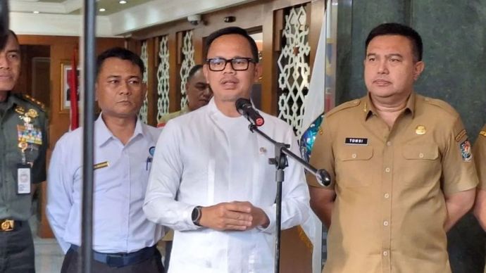 Di kantor Kementerian Dalam Negeri di Jakarta, Senin (16, Juni 2025), Wakil Menteri Dalam Negeri Bima Arya Sugiarto memberikan keterangan tentang sengketa perbatasan Aceh-Sumut.