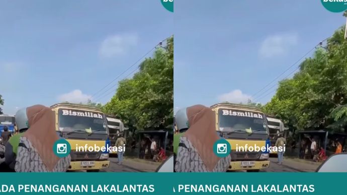kecelakaan tabrakan di Bekasi