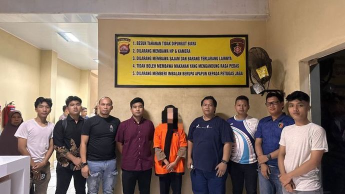 Pelaku yang diamankan Polda Banten. 