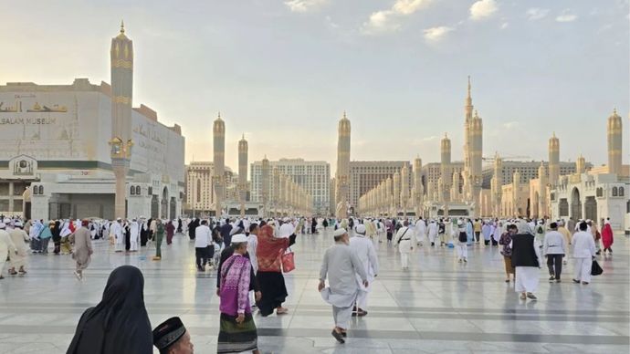 Ilustrasi - Jamaah haji ketika berada di Madinah