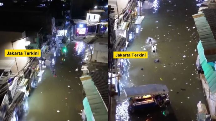 Banjir rob di Muara Angke
