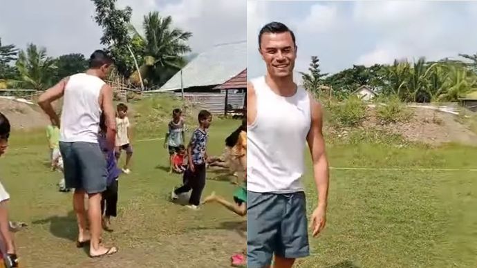 Emil Audero Main Bola Bareng Bocah-bocah di Lombok 