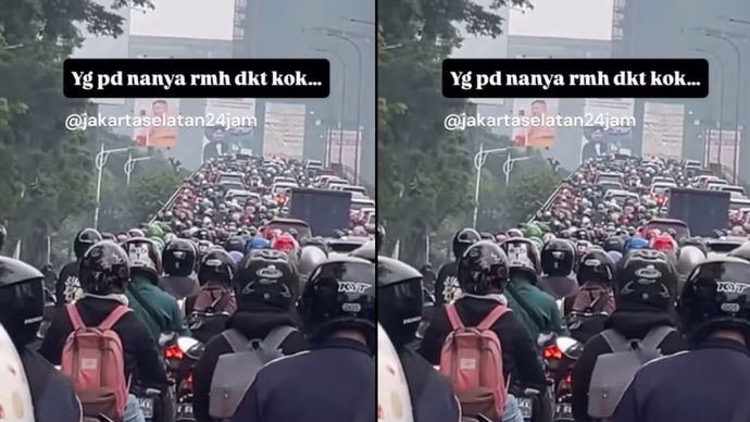 Kemacetan di Jalan TB Simatupang Jakarta Selatan pagi ini