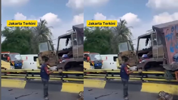 truk kecelakaan di Jakarta Barat