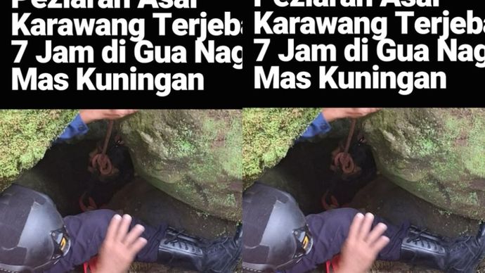 Seorang warga Karawang terjebak selama tujuh jam di dalam Gua Naga Mas, Dusun Magunjaya, Desa Singkup, Kecamatan Pasawahan, Kabupaten Kuningan. Informasi tersebut dibenarkan oleh Kepala Pelaksana BPBD Kabupaten Kuningan Indra Bayu Permana. Indra memaparkan, kejadian tersebut bermula pada hari Sabtu Malam (21/6) pukul 22.24, ketika 6 orang rombongan peziarah dari Karawang yang bernama Firman Shah (38), Jejen (33), Hero (40), Yuli (32), dan Nurpadilasari (31) dan Beti Lianawati (35) memasuki Gua Naga Mas secara bergantian.