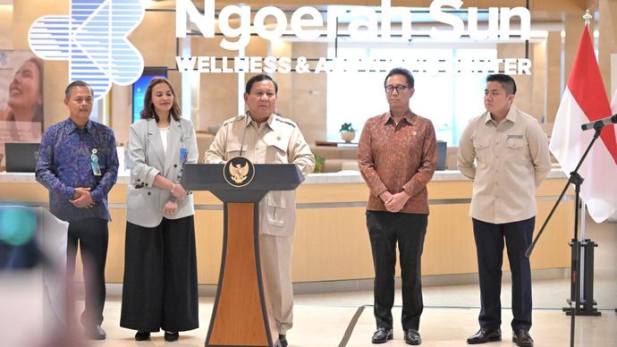 Presiden Prabowo Subianto meresmikan Ngoerah Sun Wellness and Aesthetic Center (NSWAC), Rumah Sakit Umum Pusat (RSUP) Prof. dr. I.G.N.G Ngoerah, Kota Denpasar, Bali, pada Rabu, 25 Juni 2025.