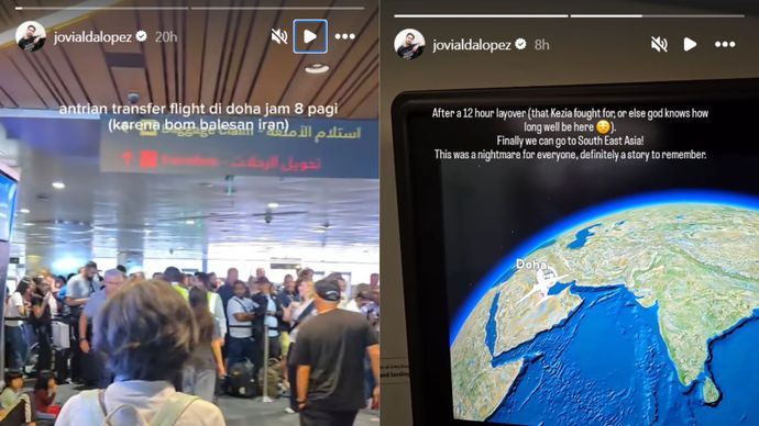 Jovial da Lopez Mengantri di Bandara Doha