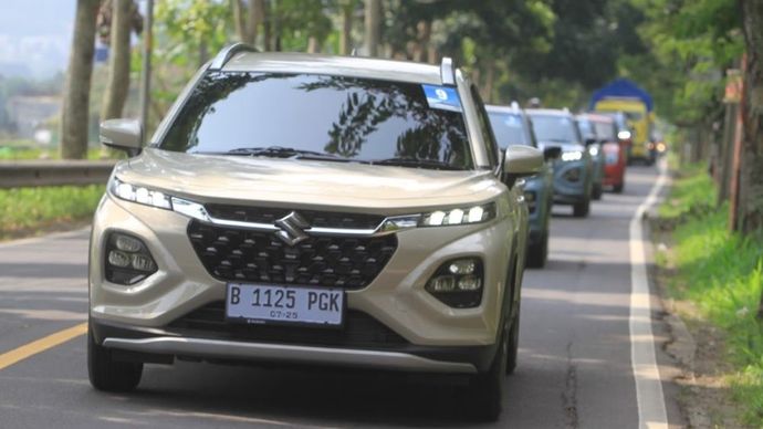 Rata-rata konsumsi BBM Suzuki Fronx Hybrid dari seluruh peserta Media Test Drive tercatat 30,67 km/liter. (Foto: Suzuki/Adiantoro/NTV)