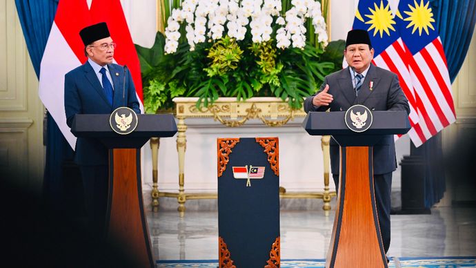 Prabowo Subianto dan Perdana Menteri (PM) Malaysia Anwar Ibrahim