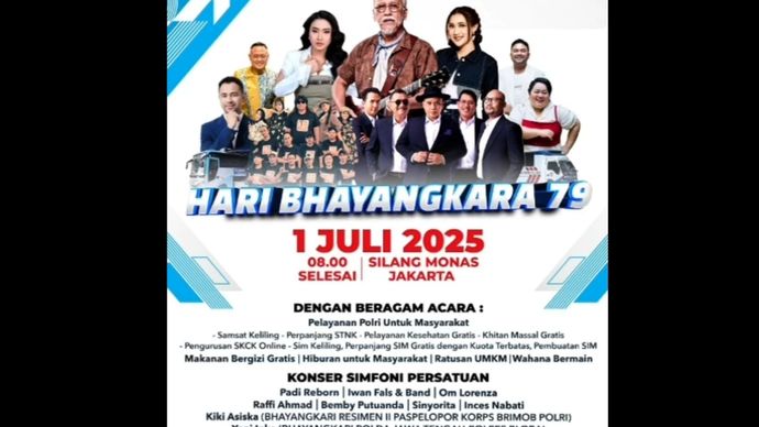 Perayaan HUT ke-79 Bhayangkara di Monas. 