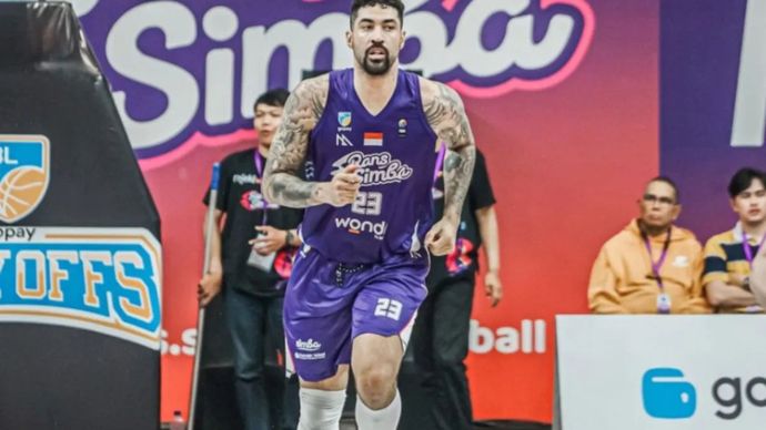 Dokumentasi  Augusto Lima pebasket asing Rans Simba Bogor Augusto Lima dalam salah satu pertandingan IBL 2025. (IBL)