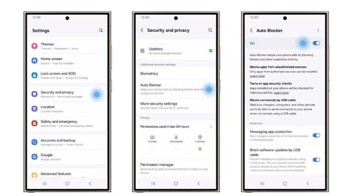 Pemblokir Otomatis adalah salah satu dari banyak fitur keamanan yang dibanggakan Samsung. (Foto: Samsung via Phone Arena) 