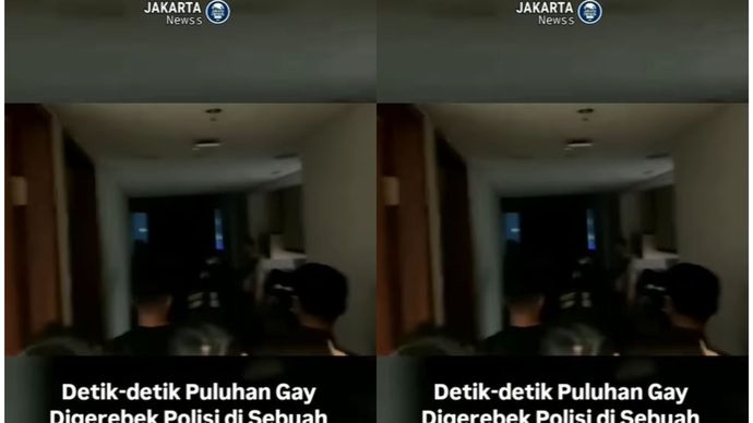 Sebuah video menunjukan detik-detik puluhan gay di gerebek polisi di sebuah hotel di kawasan Bogor.