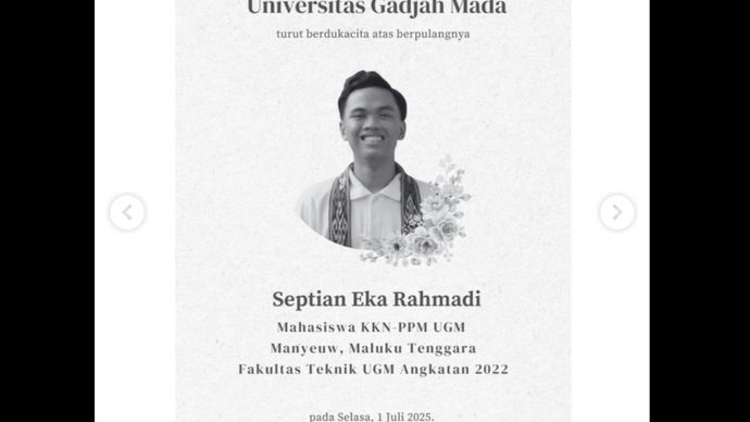 Mahasiswa UGM yang meninggal dunia saat KKN. 