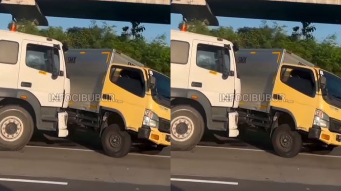 Kontainer Tabrak Mobil Box