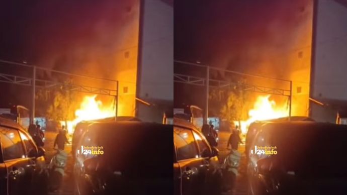 Dilaporkan terjadi kebakaran sebuah kios di samping Ramayana Terminal Cibinong, Rabu dinihari, (2/7/25).