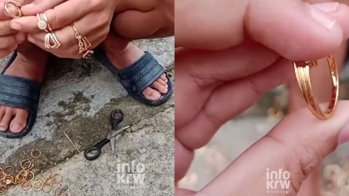 Maling ketangkap warga, tasnya isi ratusan cincin emas