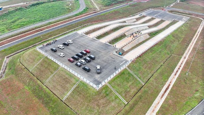 Pusat uji kendaraan terbesar ASEAN di Bekasi siap beroperasi Agustus 2025. (Foto: Dok/PT Hutama Karya (Persero))