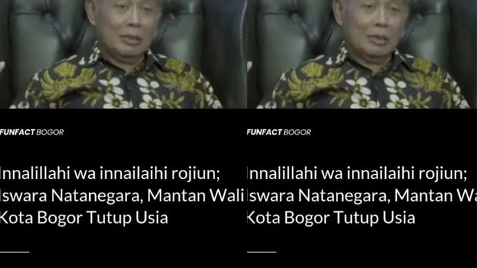 Innalillahi wa innailaihi rojiun; Iswara Natanegara, Mantan Wali Kota Bogor Tutup Usia