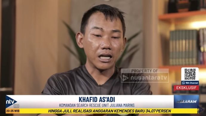 Komandan Search and Rescue Unit, Khafid As'adi dalam program &quot;Abraham&quot; di Nusantara TV.