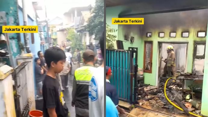 rumah warga terbakar di Pasar Rebo