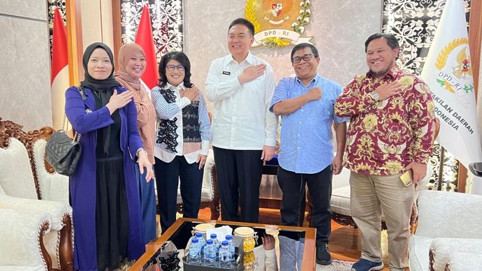 Pertemuan pimpinan NTV-NTVNews.id dengan Sekjen DPD RI Mohammad Iqbal. 